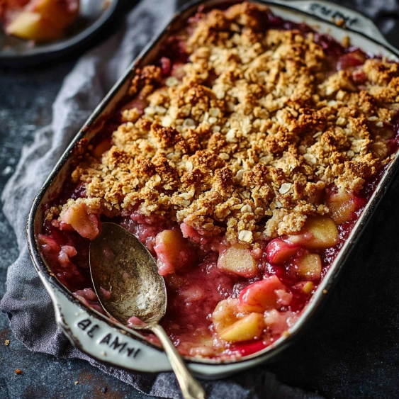 A bowl of fruit with a spoon in it.