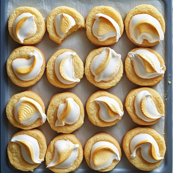 A tray of cookies with white frosting.