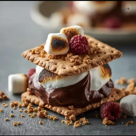 A dessert with marshmallows and chocolate.