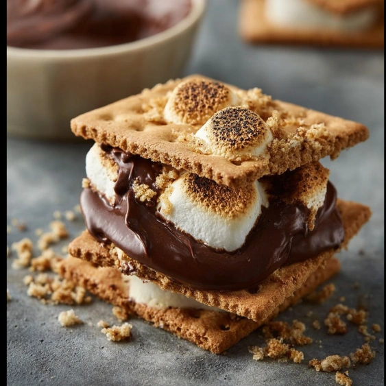 A dessert made of marshmallows and chocolate.