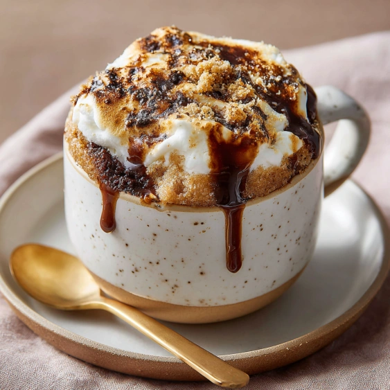 A cup of ice cream with chocolate sauce.