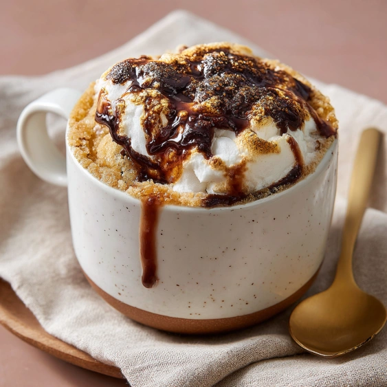 A cup of ice cream with chocolate sauce.