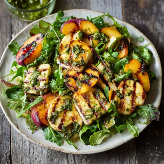 A bowl of food with peppers and greens.