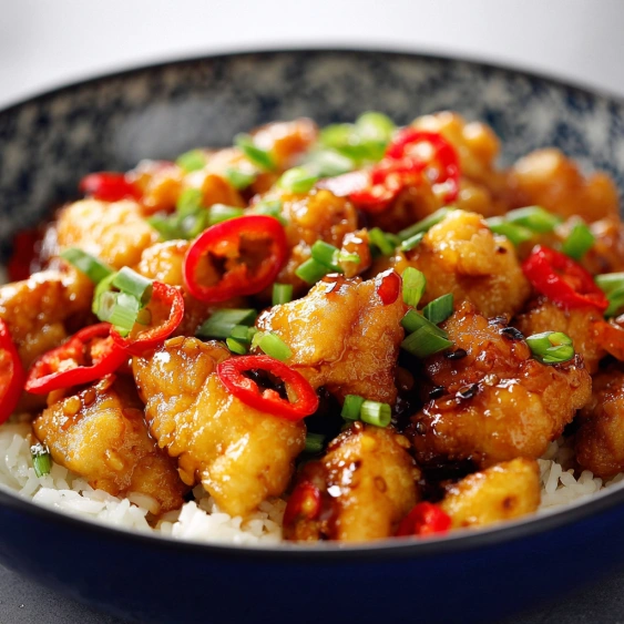 A bowl of food with peppers and rice.
