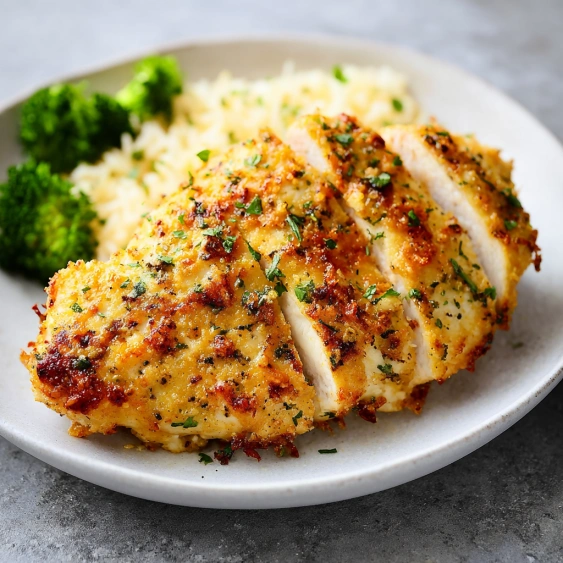 A plate of food with chicken and broccoli.