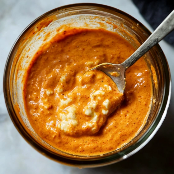 A spoon is in a bowl of soup.