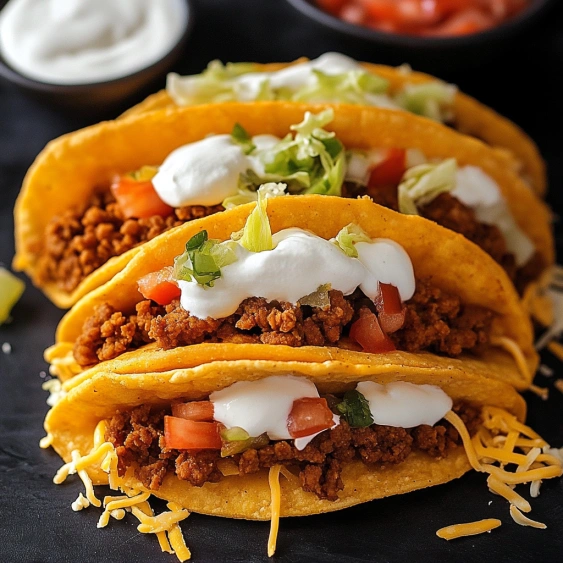 A plate of tacos with white cheese and tomatoes.
