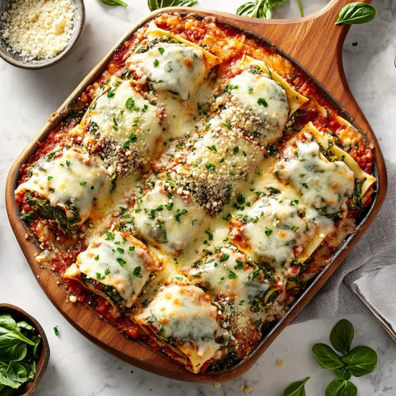 A pizza with cheese and spinach.
