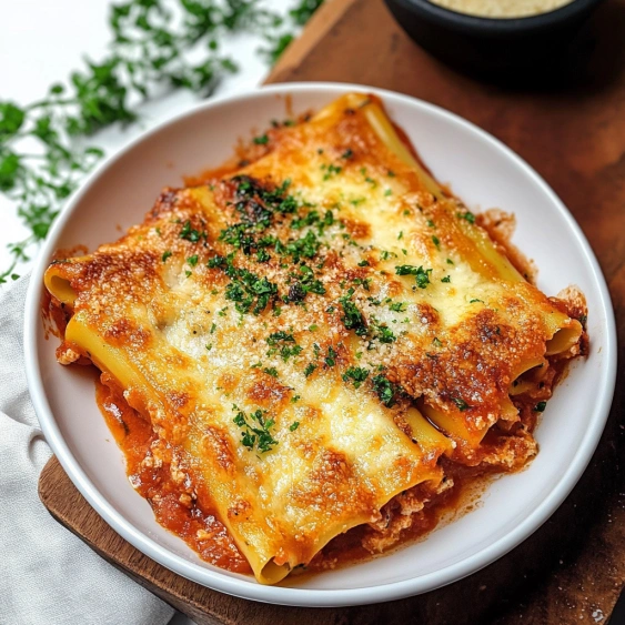 A plate of pasta with cheese and herbs.