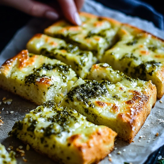 A slice of pizza with cheese and herbs on a paper plate.