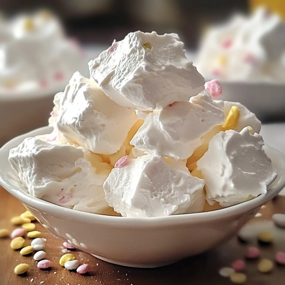 A bowl of whipped cream with sprinkles.