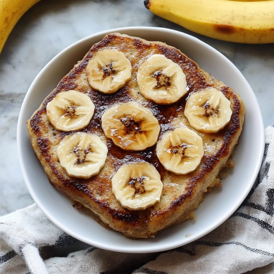 A plate of food with bananas on top.