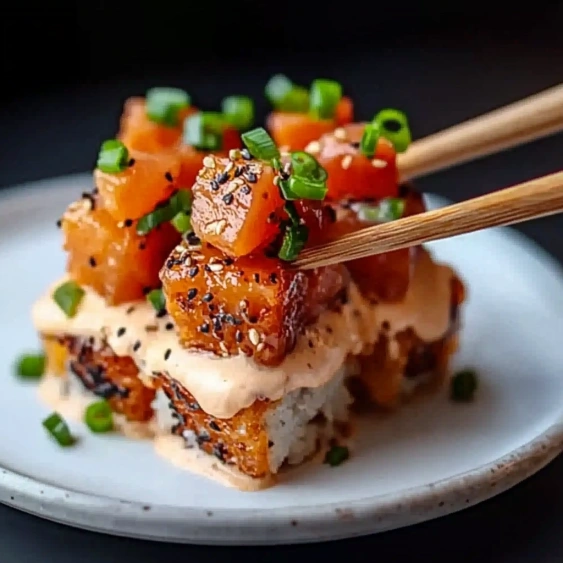 A plate of food with chopsticks.