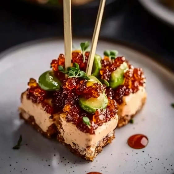 A plate with a piece of food on it.
