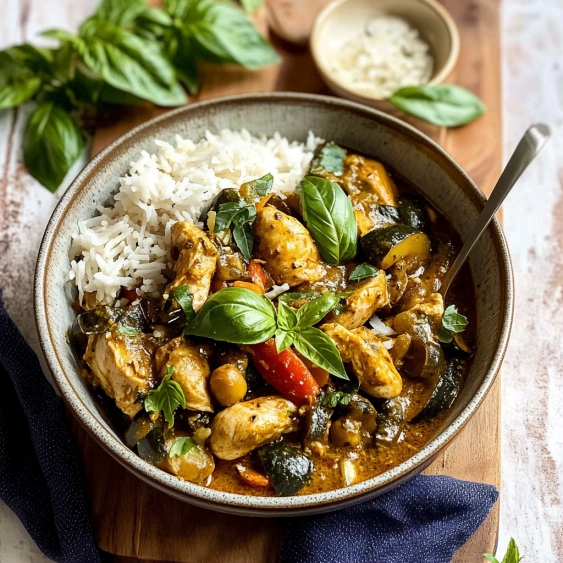 A bowl of rice and chicken with a spoon.