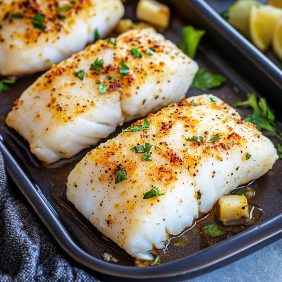 Fish in a pan with spices.