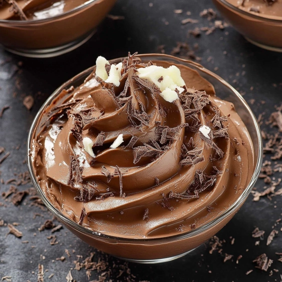 A bowl of chocolate ice cream with whipped cream on top.