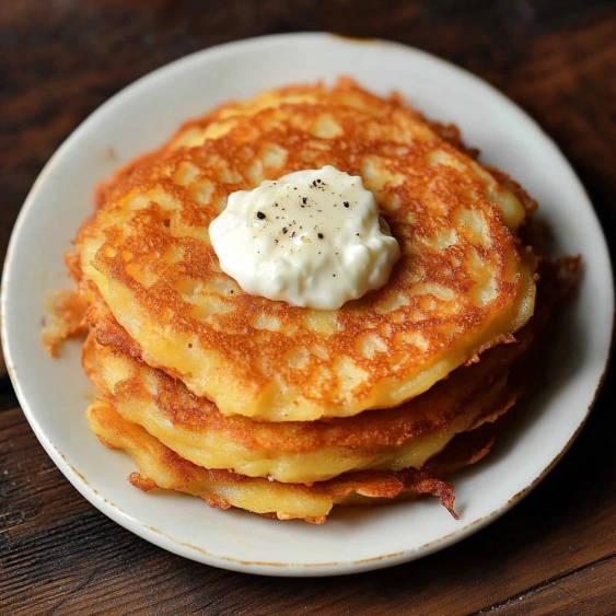 A stack of pancakes with butter on top.
