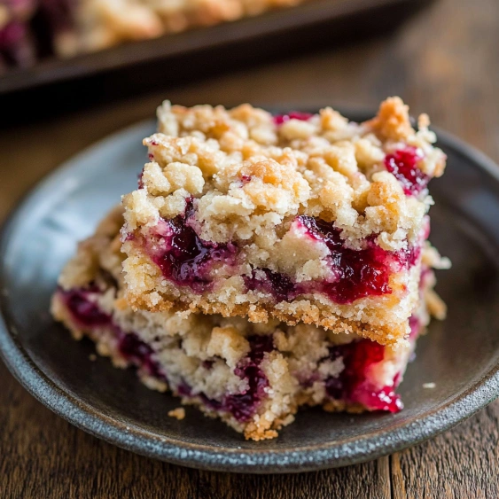 A square of cake on a plate.