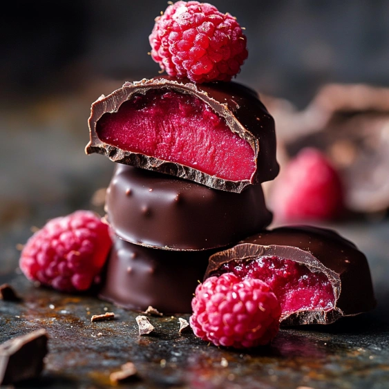 Chocolate and raspberry truffles.