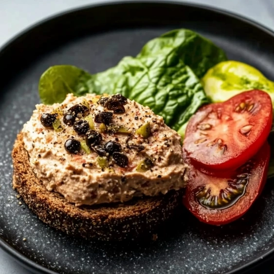 A plate of food with a sandwich, tomato, lettuce and a pickle.