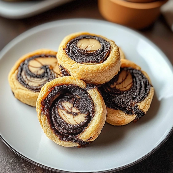 A plate of three desserts.