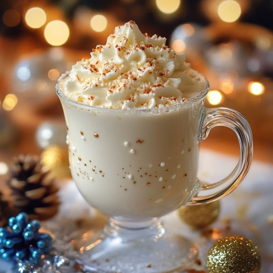 A cup of whipped cream with cinnamon on top.