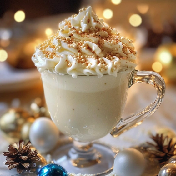 A cup of whipped cream with a sprinkle of cinnamon on top.