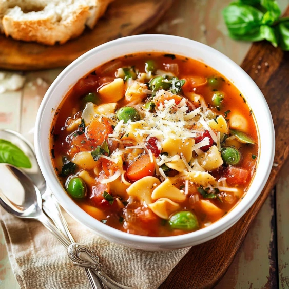 A bowl of soup with noodles and vegetables.