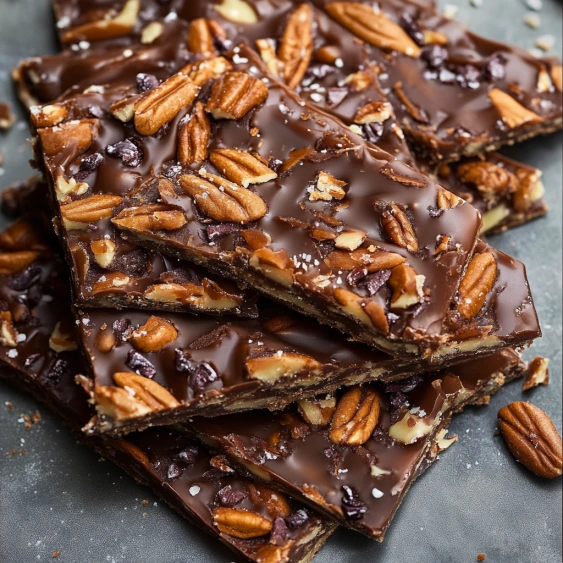 A close up of a chocolate bar with nuts.