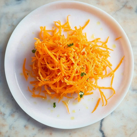 A plate of carrots.