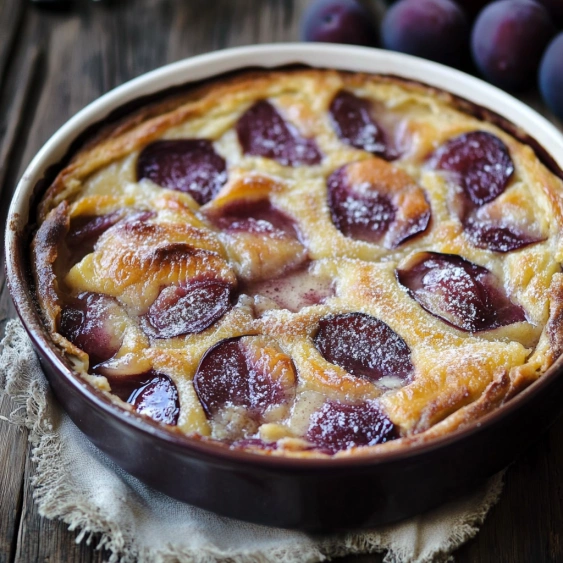 A pie with a crust and a filling of fruit.
