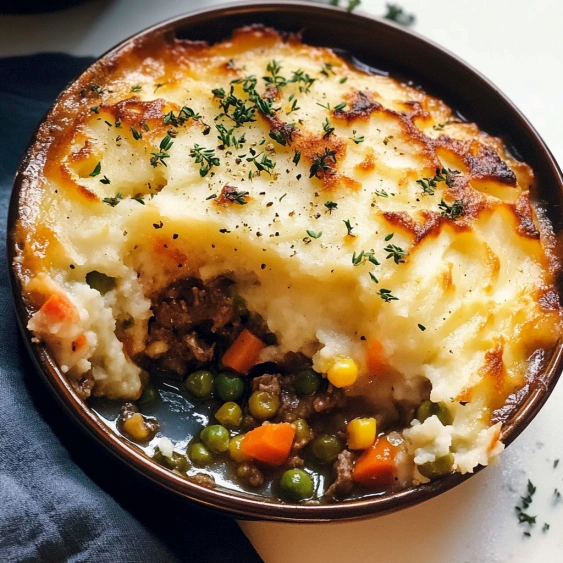A bowl of food with peas and carrots.