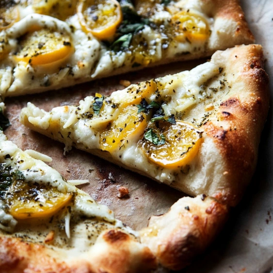 A slice of pizza with tomatoes and cheese.