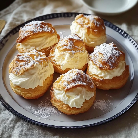A plate of powdered pastries.