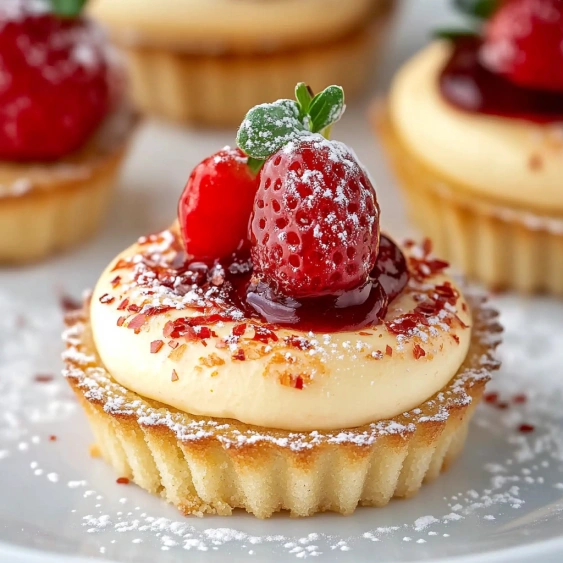 A small pastry with a strawberry on top.