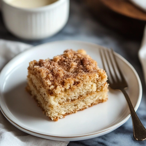 A slice of cake on a plate.