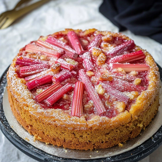 A cake with red and white toppings.