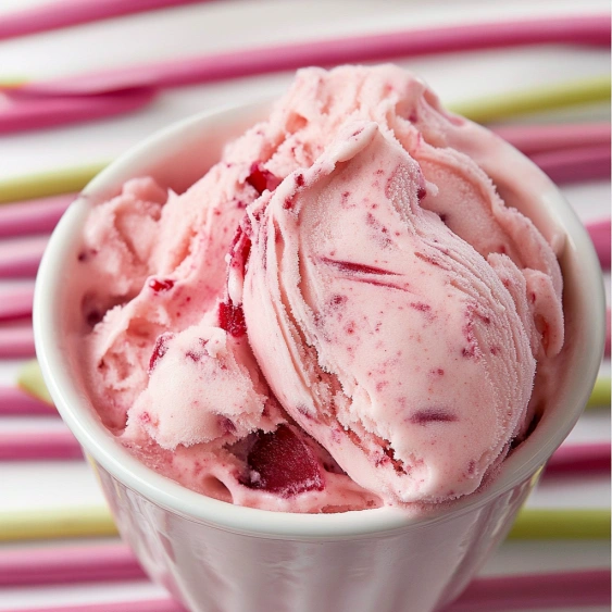 A cup of pink ice cream.