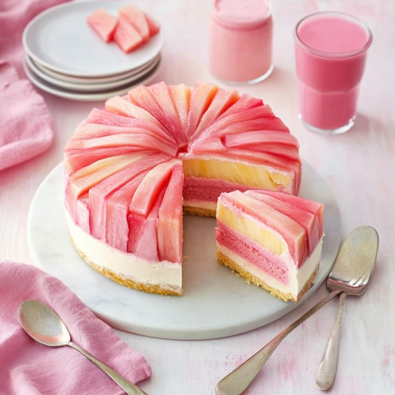 A slice of cake on a plate.