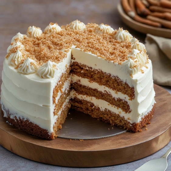A slice of cake on a plate.