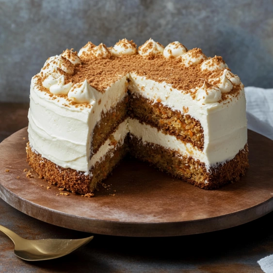 A slice of cake on a plate.
