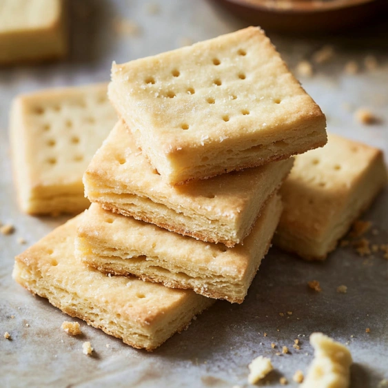 A stack of four biscuits.