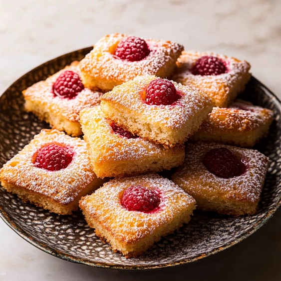 A plate of raspberry shortcake.