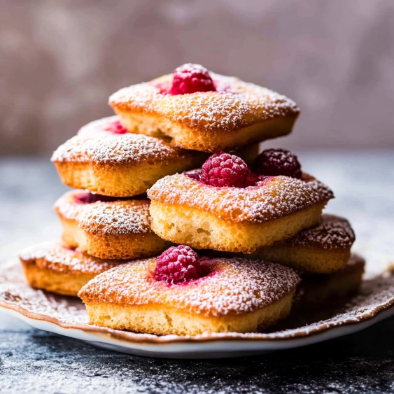 A stack of raspberry-filled pastries.