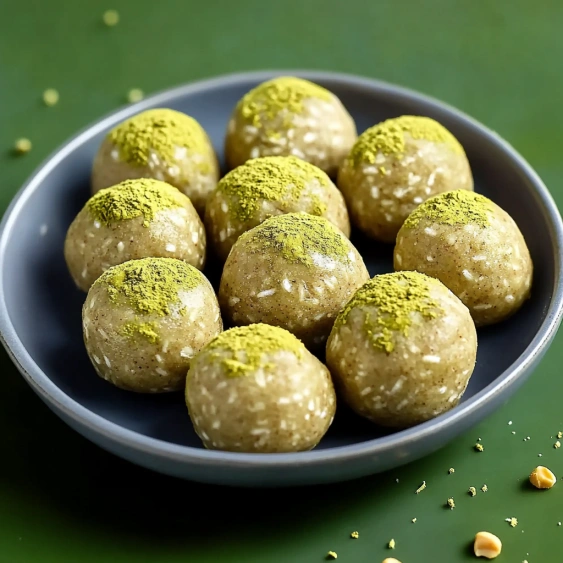A bowl of green balls.