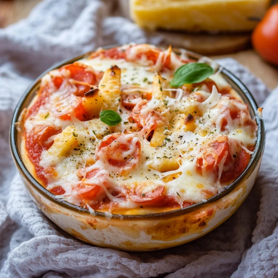 A bowl of food with a spoon in it.