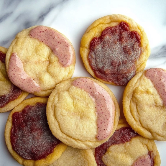 A plate of cookies with red and yellow frosting.
