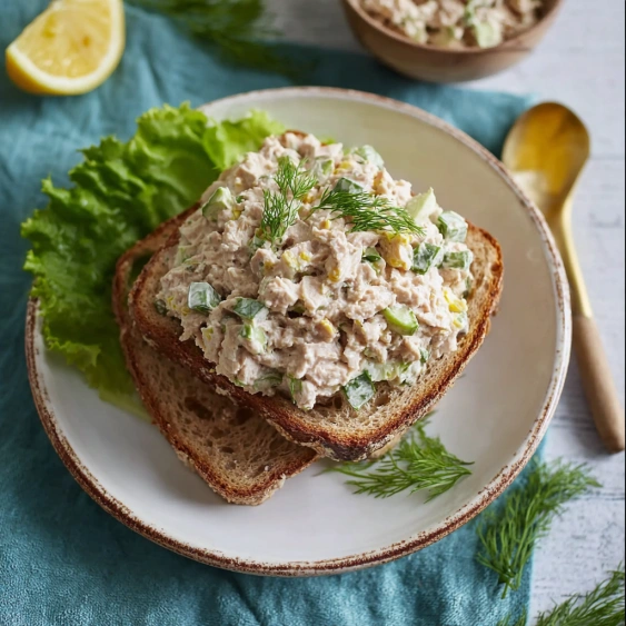 A plate of food with a spoon on the side.