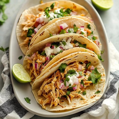 A plate of chicken tacos.